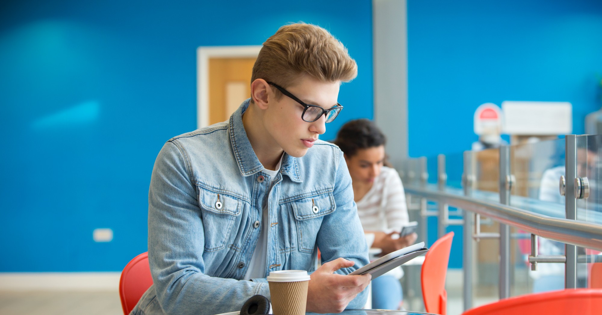 Student on phone