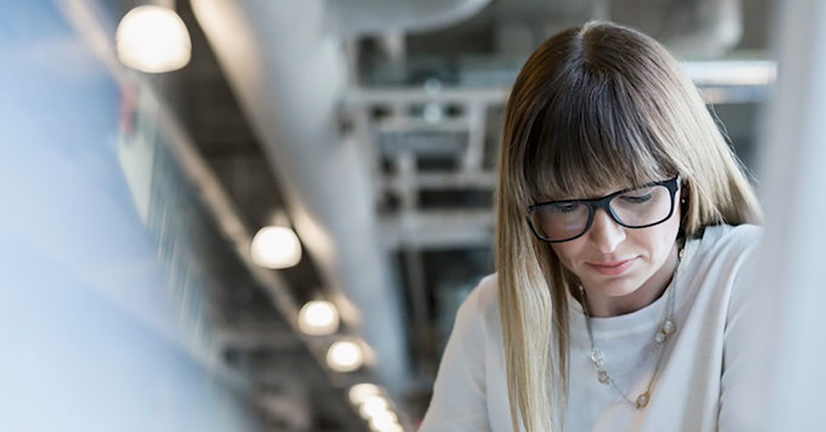 Photo of a women concentrating